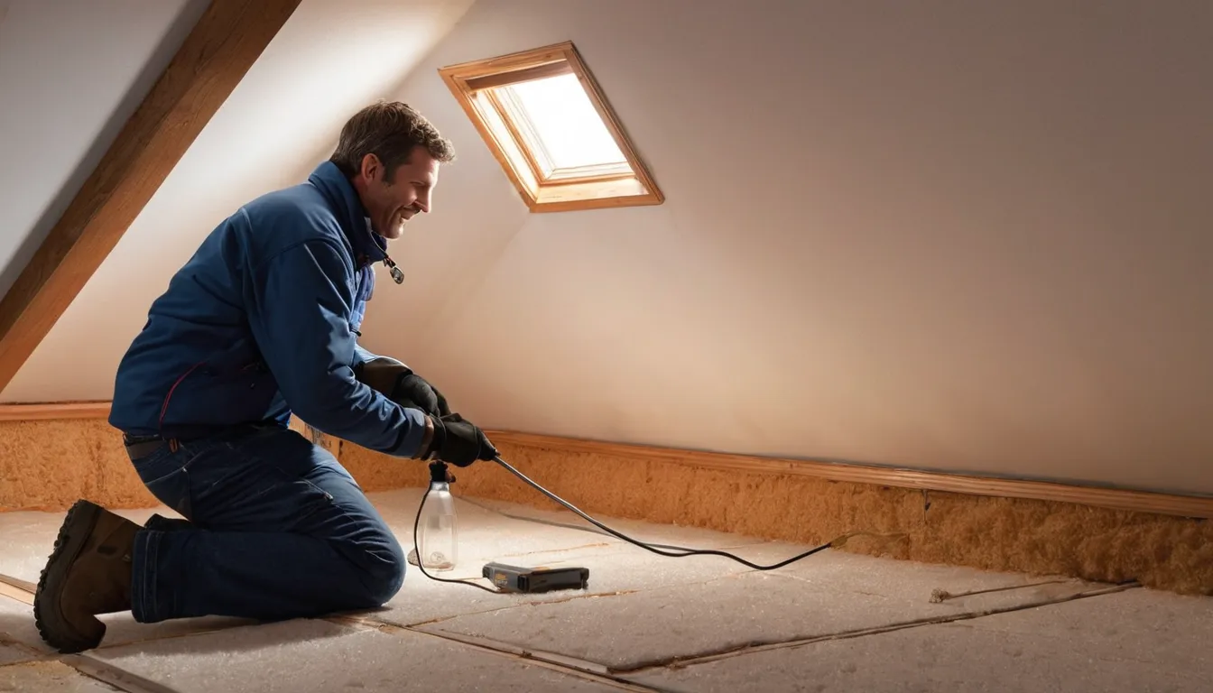 A friendly local provider checking an attic for signs of rodents near Akron